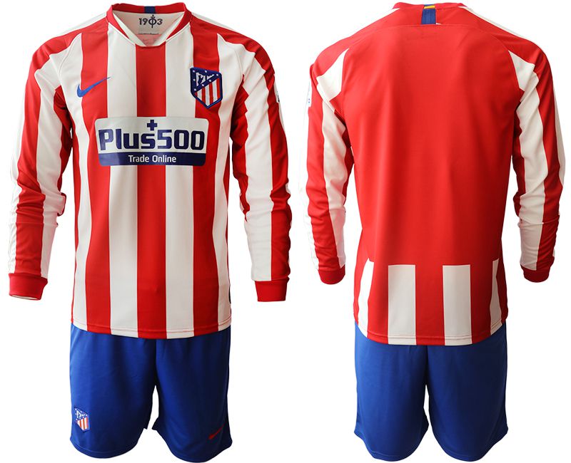 Men 2019-2020 club Atletico Madrid home long sleeves red Soccer Jerseys